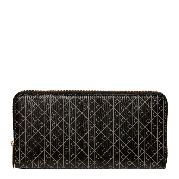 Calvin Klein Portefeuille monogramm fermeture clair longue - U Noir- Ref 56$